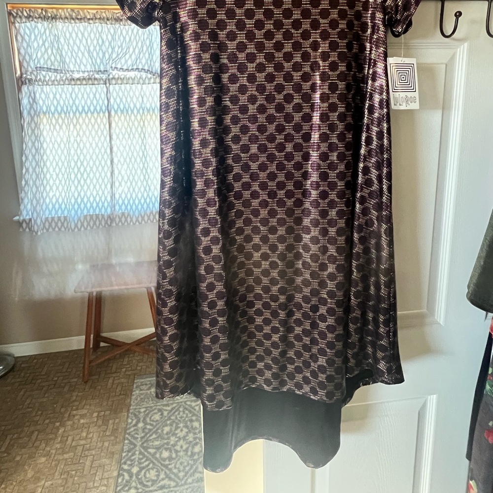 Elegant Purple with Gold & Pink metallic LulaRoe Carly